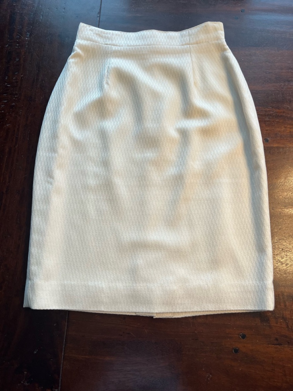 Ganni Cream Textured Pencil Skirt